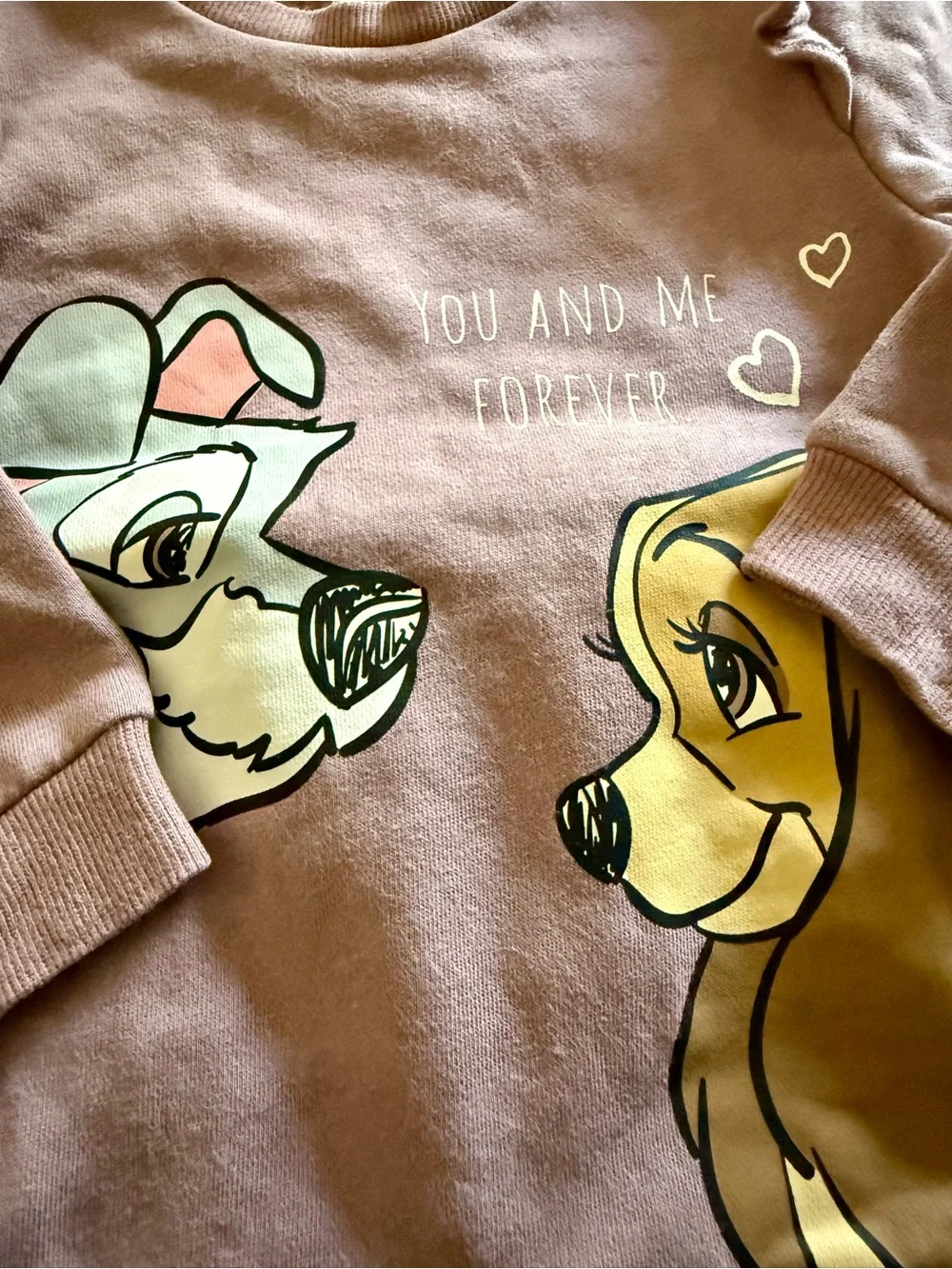 H&M Mauve Pink Heart Joggers & Sweatshirt Set